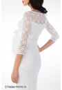 Платье свадебное для беременных белое гипюр в пол (99268)
